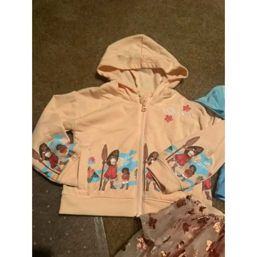 Disney Moana Three Piece Set with Hooded Jacket, Top & Tutu Size 4T